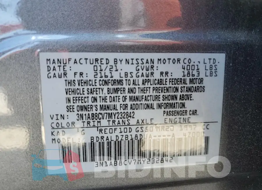3N1AB8CV7MY232842 Photo# 13