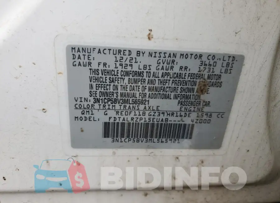 3N1CP5BV3ML565921 Photo# 12