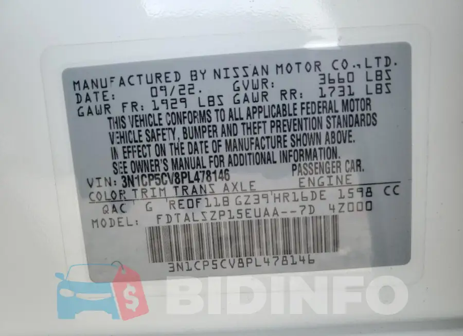 3N1CP5CV8PL478146 Photo# 13