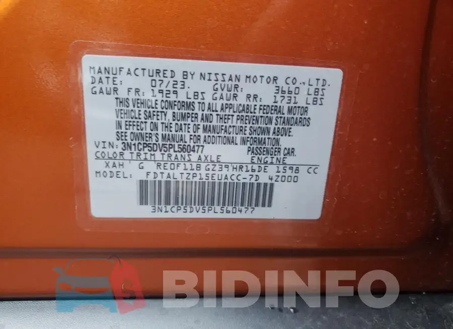 3N1CP5DV5PL560477 Photo# 13