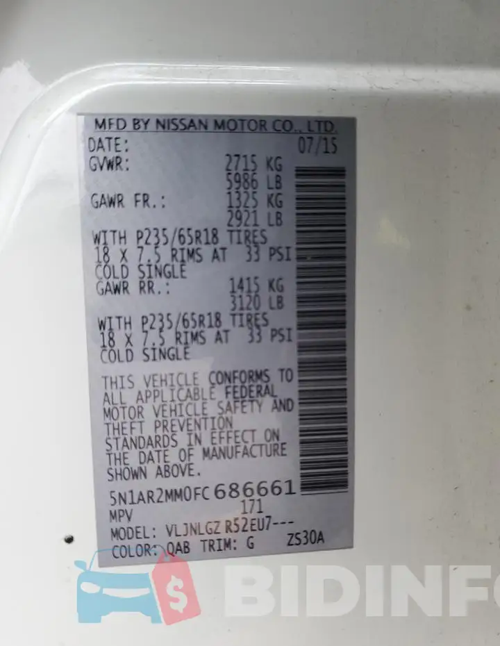 5N1AR2MM0FC686661 Photo# 13