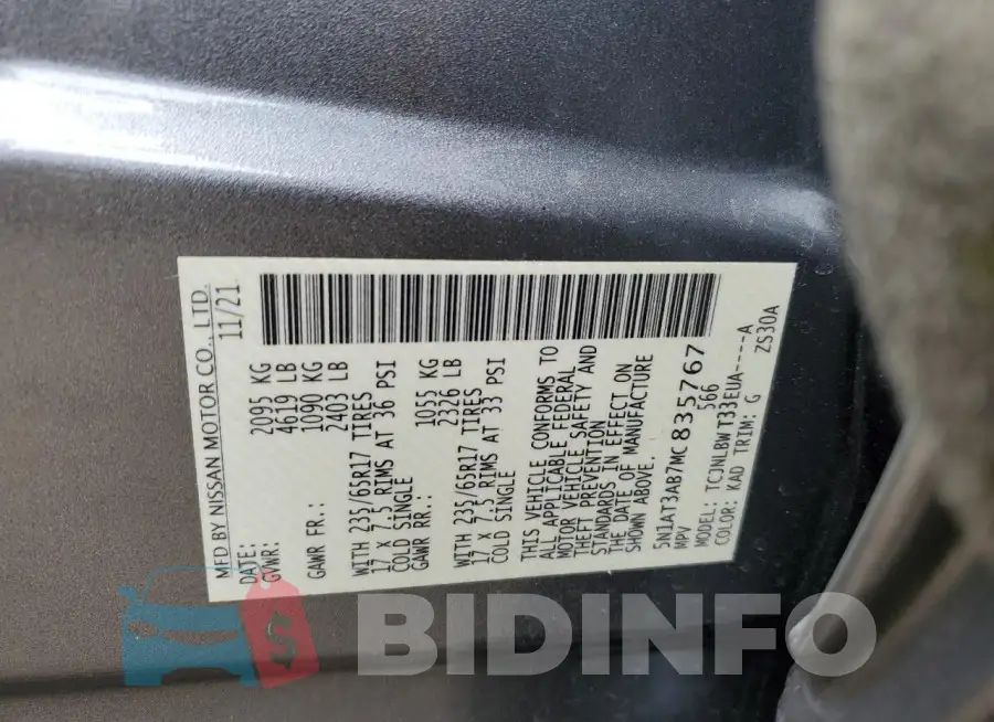 5N1AT3AB7MC835767 Photo# 12