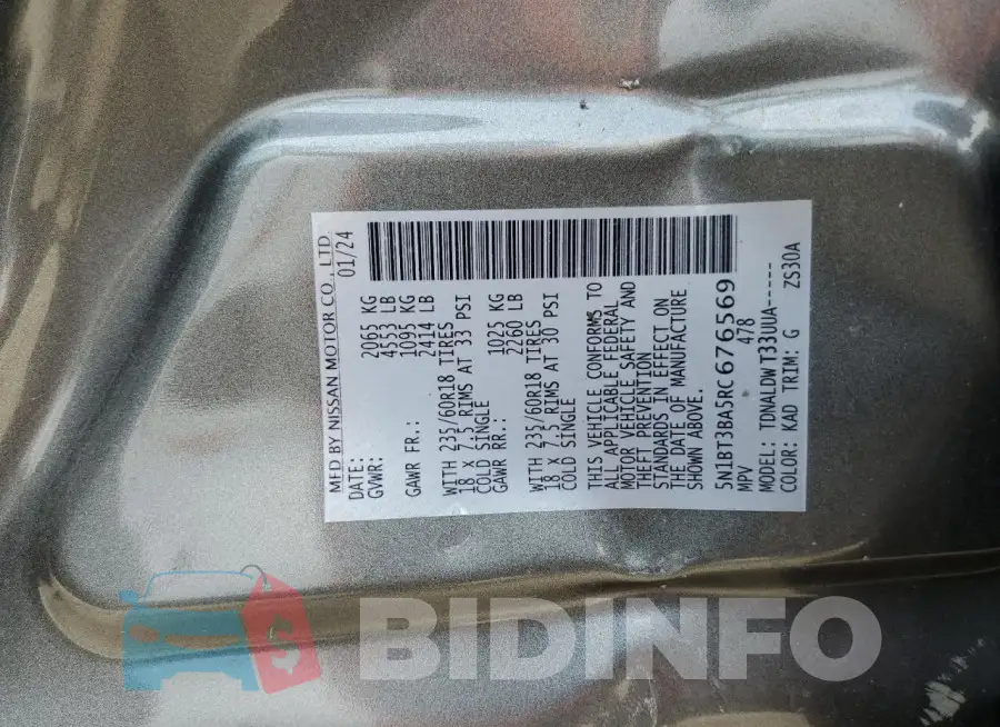 5N1BT3BA5RC676569 Photo# 13