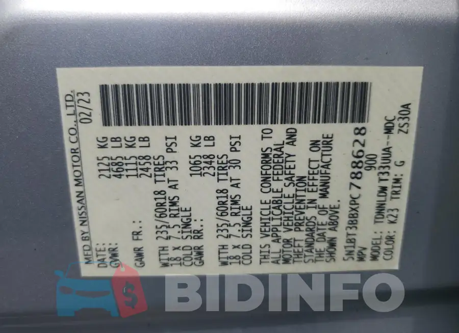 5N1BT3BBXPC788628 Photo# 14