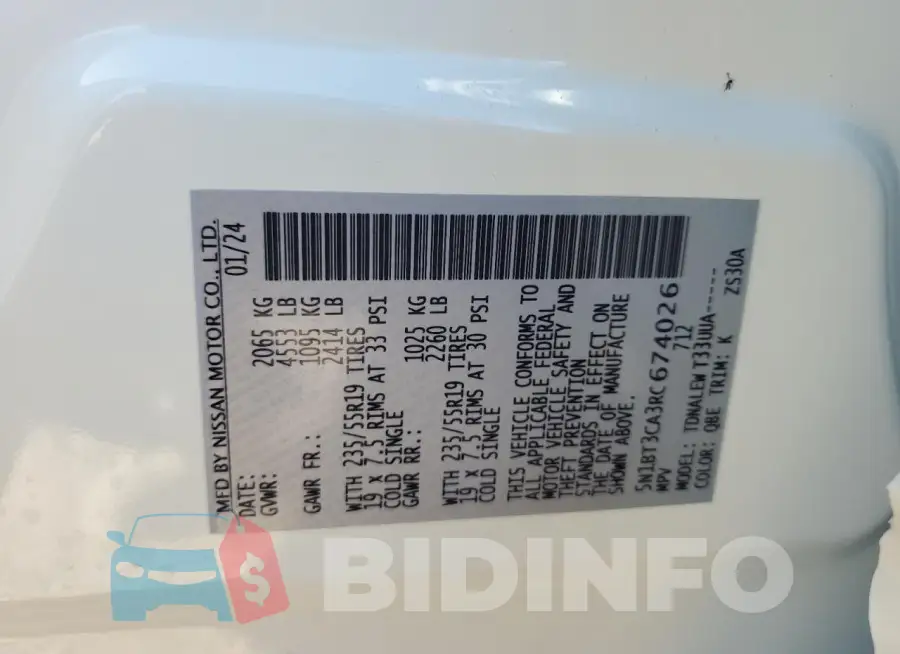5N1BT3CA3RC674026 Photo# 12