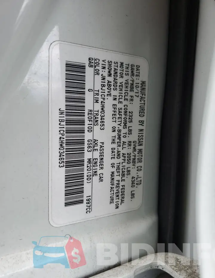 JN1BJ1CP4HW034653 Photo# 12