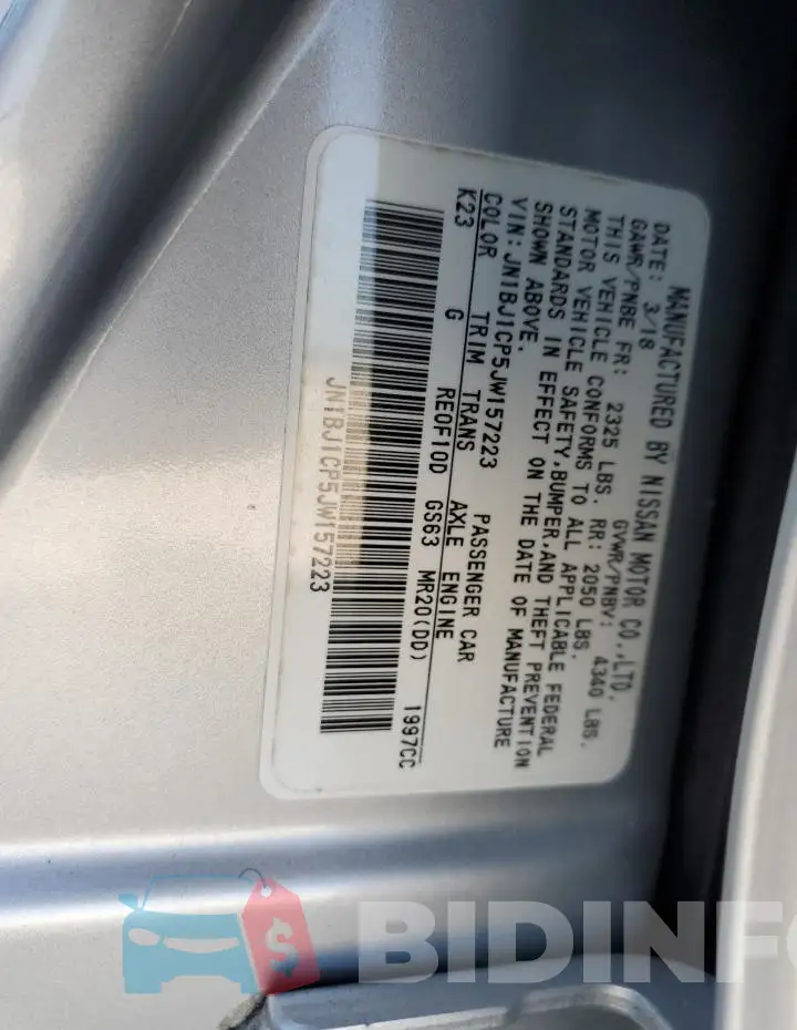 JN1BJ1CP5JW157223 Photo# 14