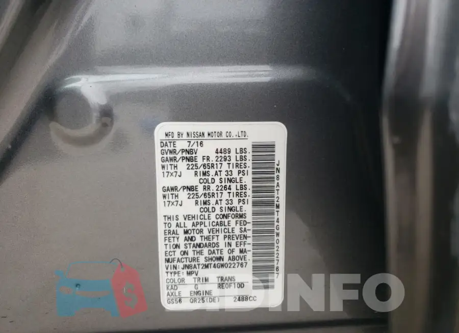 JN8AT2MT4GW022767 Photo# 12