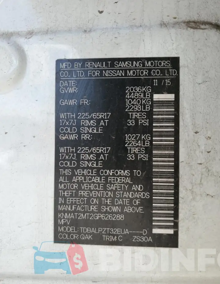 KNMAT2MT2GP626288 Photo# 13