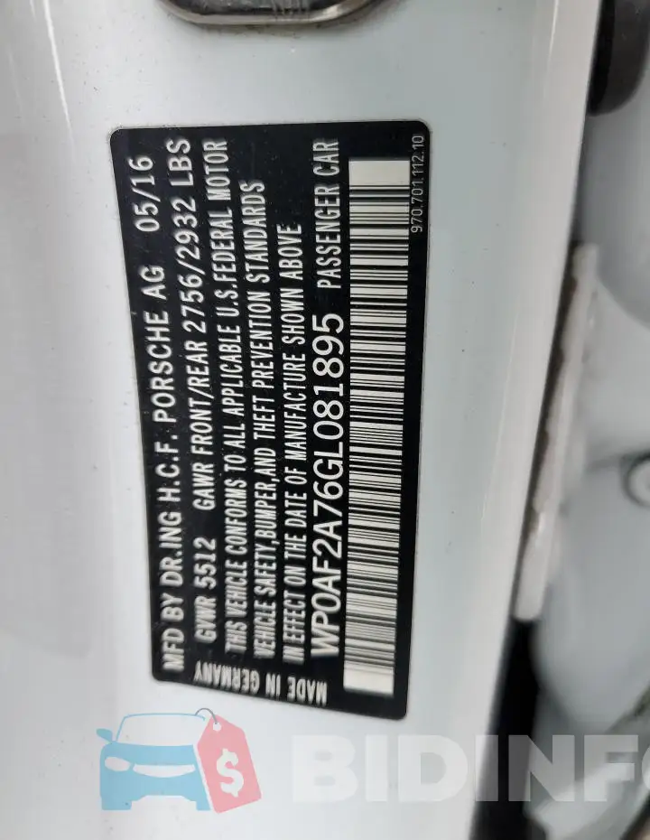 WP0AF2A76GL081895 Photo# 12
