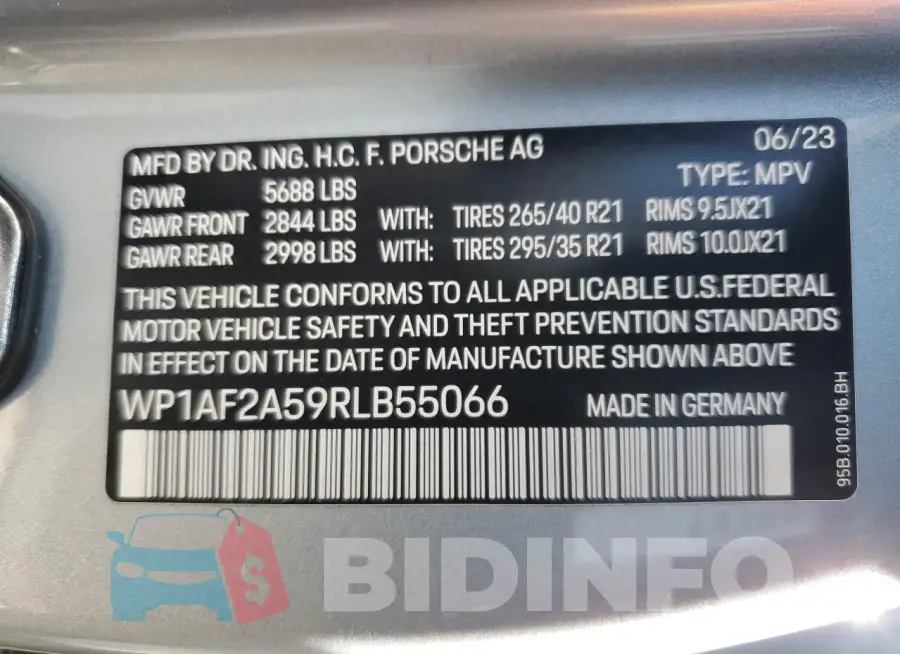 WP1AF2A59RLB55066 Photo# 14