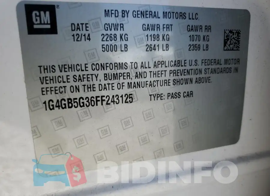 1G4GB5G36FF243125 Photo# 12