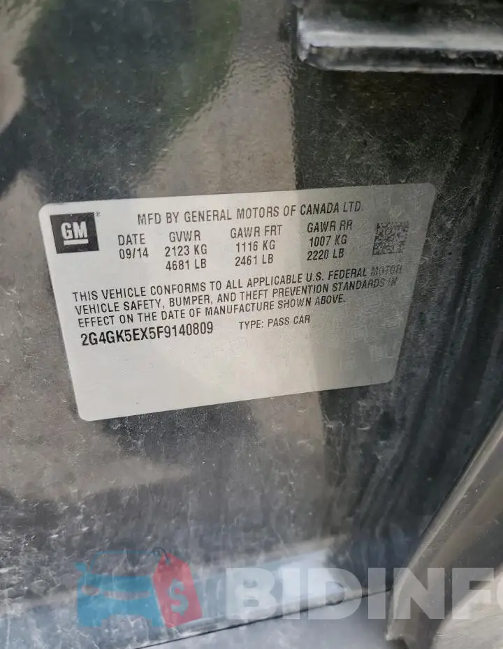 2G4GK5EX5F9140809 Photo# 12