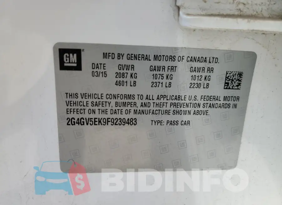 2G4GV5EK9F9239483 Photo# 13