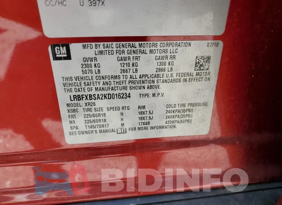 LRBFXBSA2KD016234 Photo# 13