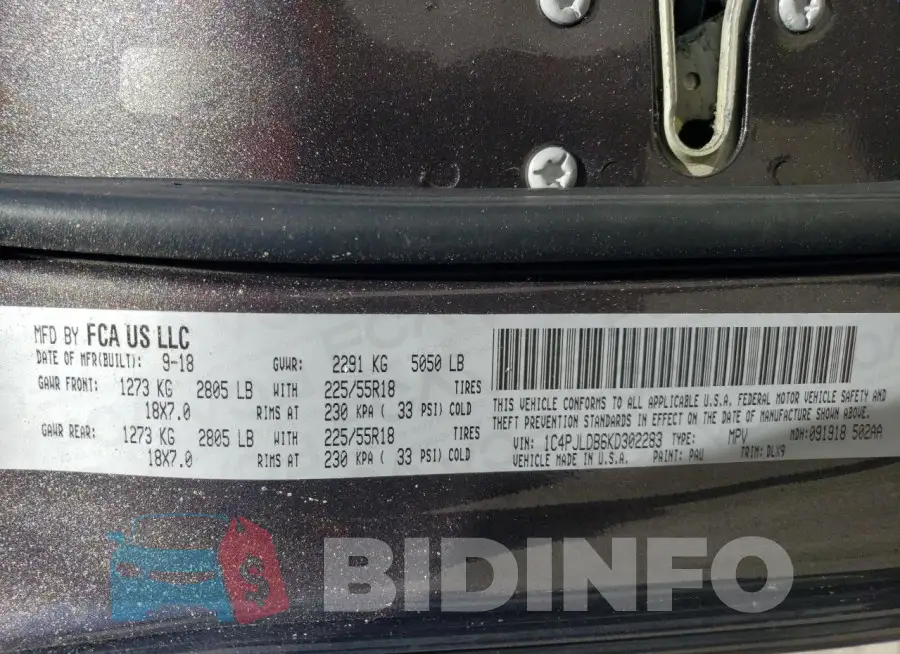 1C4PJLDB6KD302283 Photo# 12
