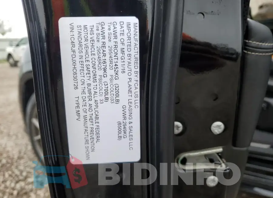 1C4RJFDJXHC630726 Photo# 14