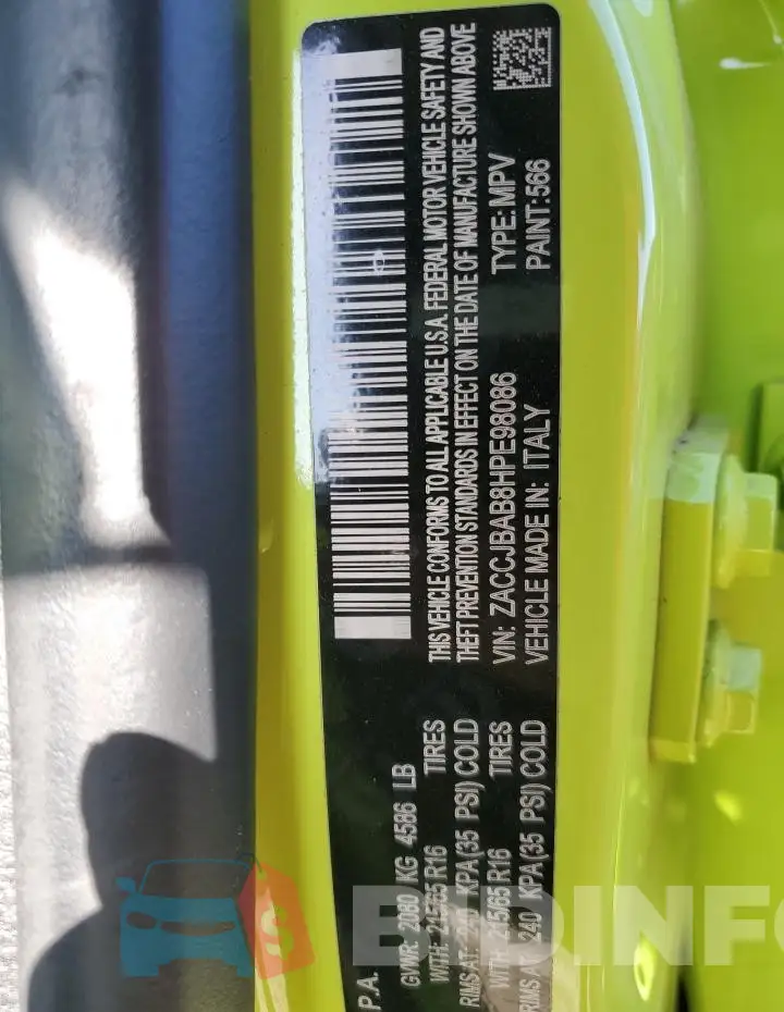 ZACCJBAB8HPE98086 Photo# 13