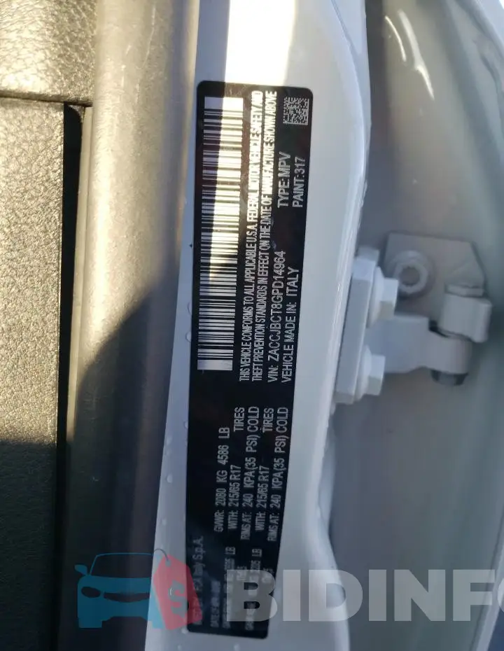 ZACCJBCT8GPD14964 Photo# 13