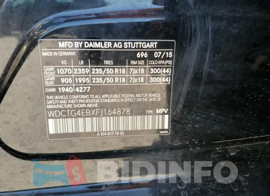 WDCTG4EBXFJ164878 Photo# 12