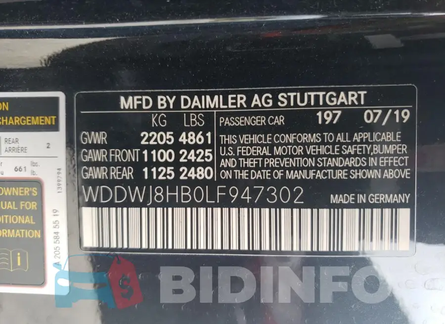 WDDWJ8HB0LF947302 Photo# 13