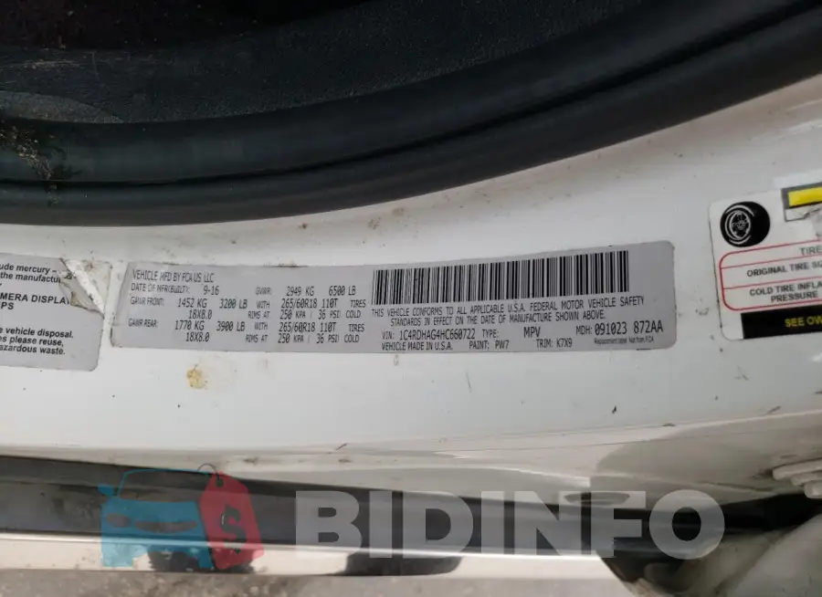 1C4RDHAG4HC660722 Photo# 13