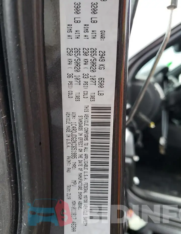 1C4RDJDG2KC651995 Photo# 14
