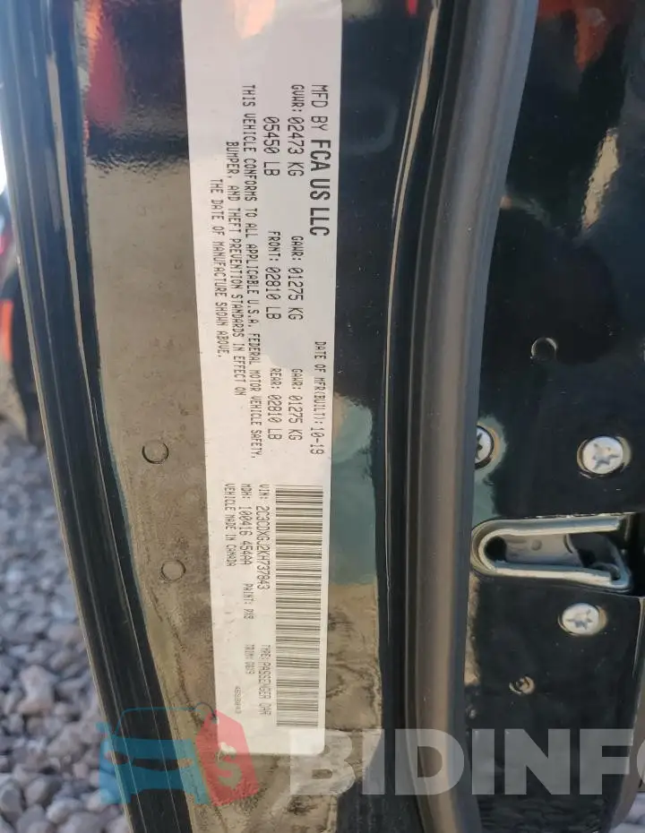 2C3CDXGJ2KH737843 Photo# 12