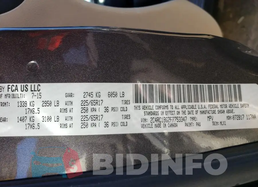 2C4RC1BG2FR753347 Photo# 14