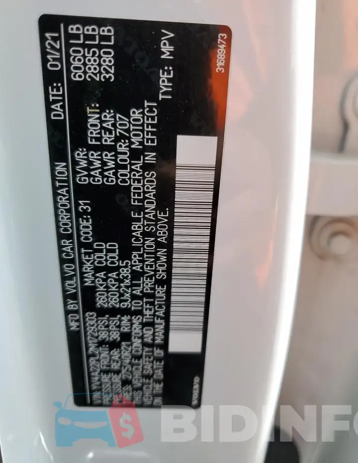 YV4A22PL2M1729303 Photo# 12