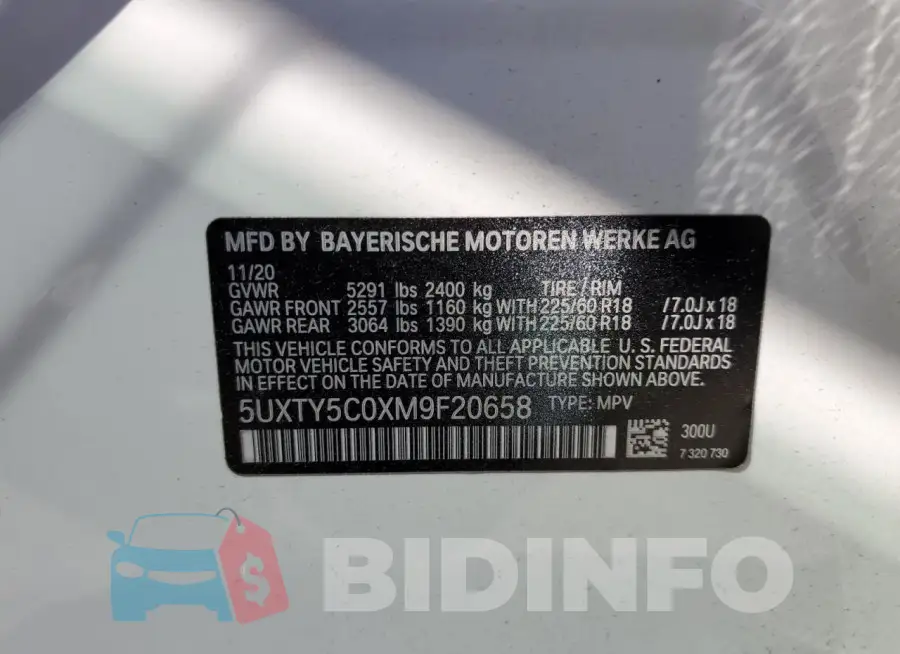 5UXTY5C0XM9F20658 Photo# 12