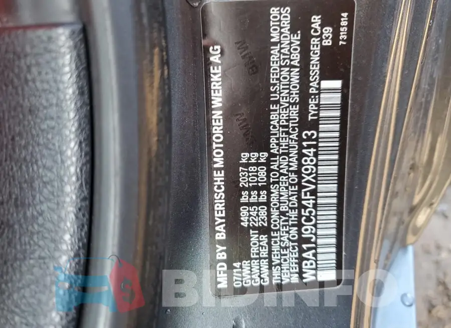 WBA1J9C54FVX98413 Photo# 12