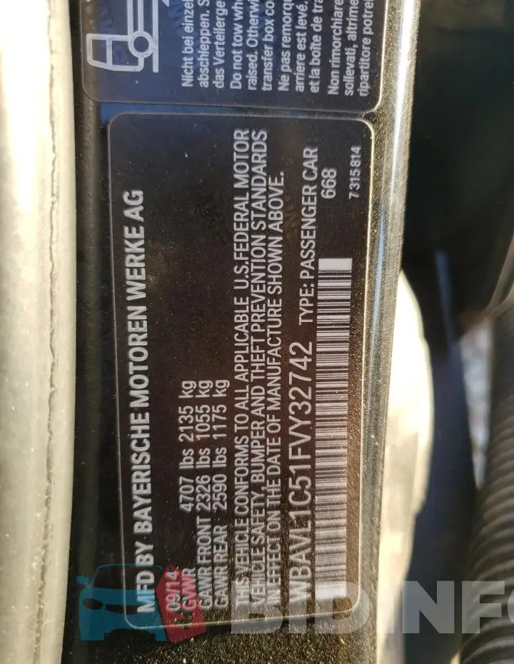 WBAVL1C51FVY32742 Photo# 13