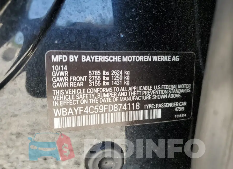 WBAYF4C59FD874118 Photo# 12