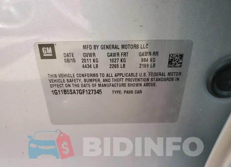 1G11B5SA7GF127345 Photo# 12