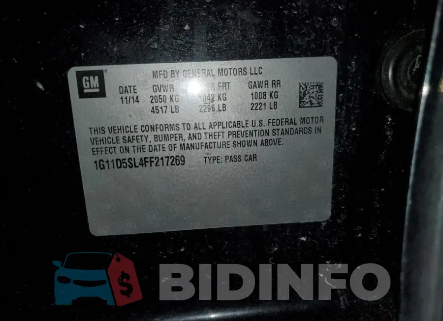 1G11D5SL4FF217269 Photo# 12