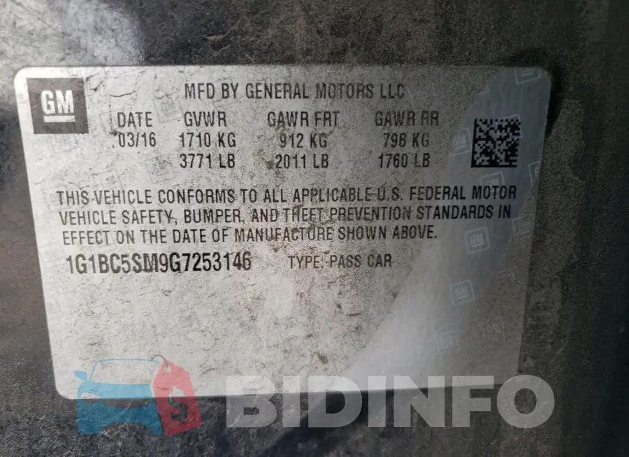 1G1BC5SM9G7253146 Photo# 12