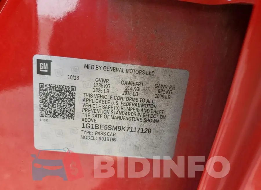 1G1BE5SM9K7117120 Photo# 12