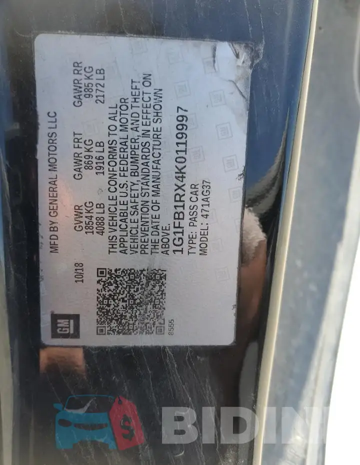 1G1FB1RX4K0119997 Photo# 13