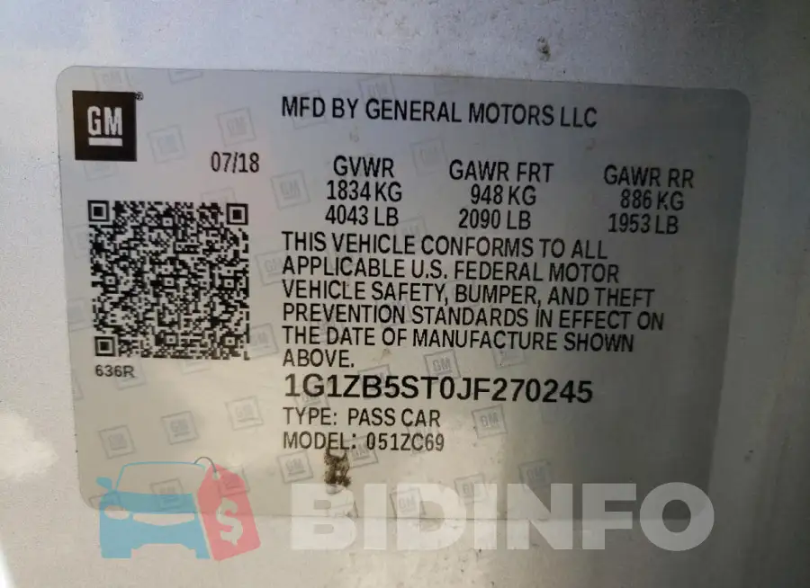 1G1ZB5ST0JF270245 Photo# 12
