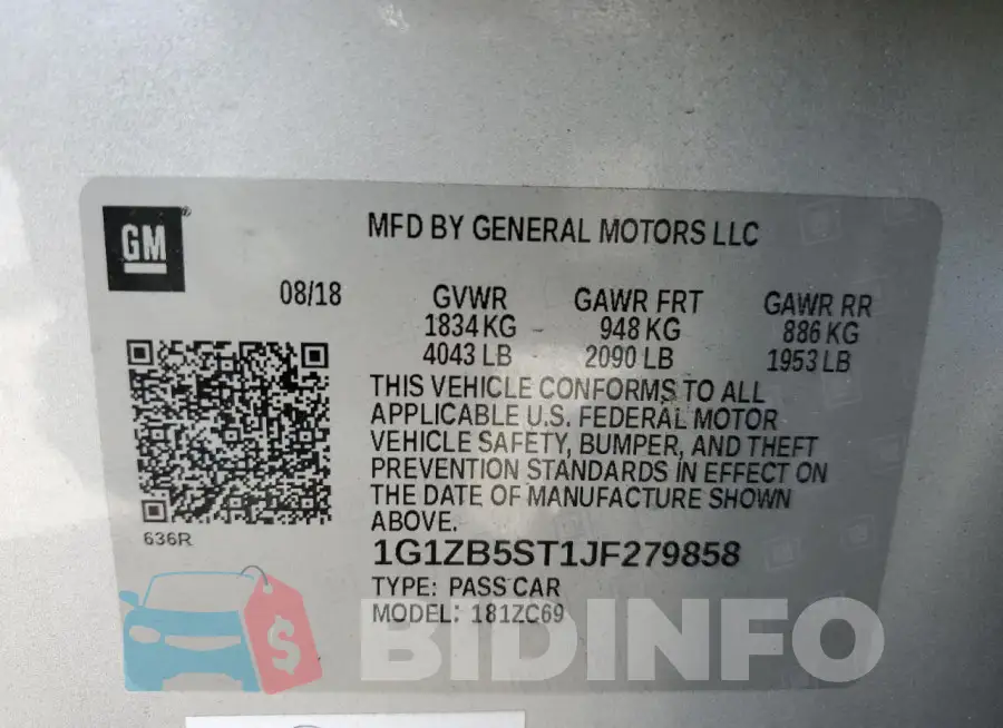 1G1ZB5ST1JF279858 Photo# 12