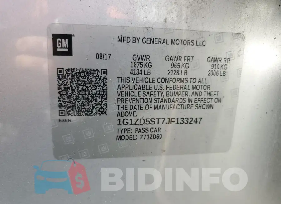 1G1ZD5ST7JF133247 Photo# 12
