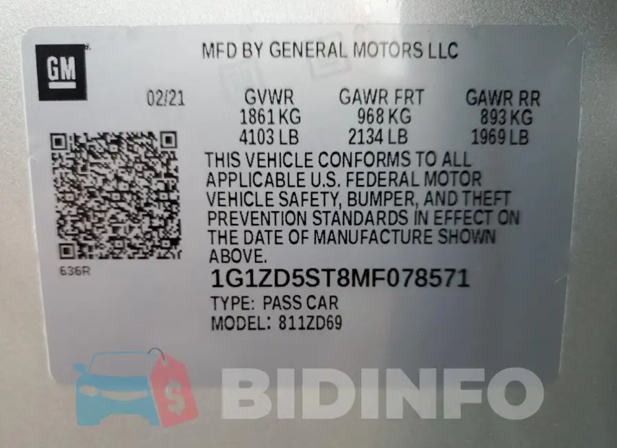 1G1ZD5ST8MF078571 Photo# 12