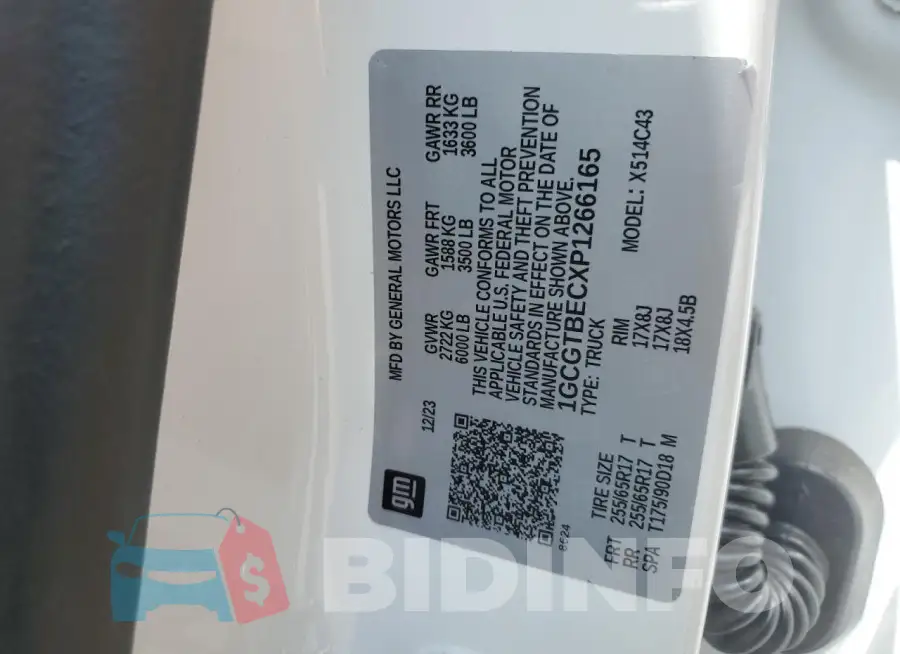 1GCGTBECXP1266165 Photo# 12