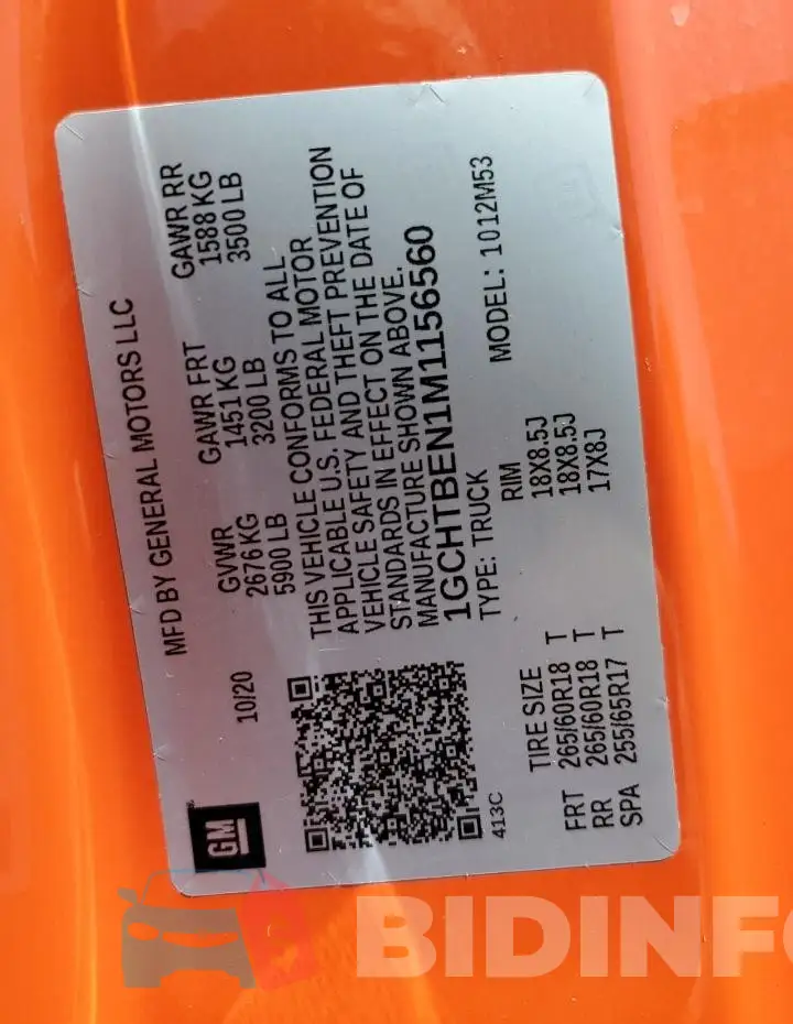 1GCHTBEN1M1156560 Photo# 12