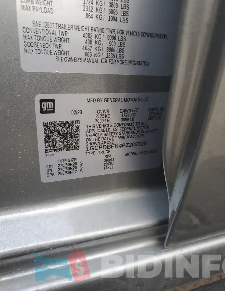 1GCPDBEK4PZ203326 Photo# 13