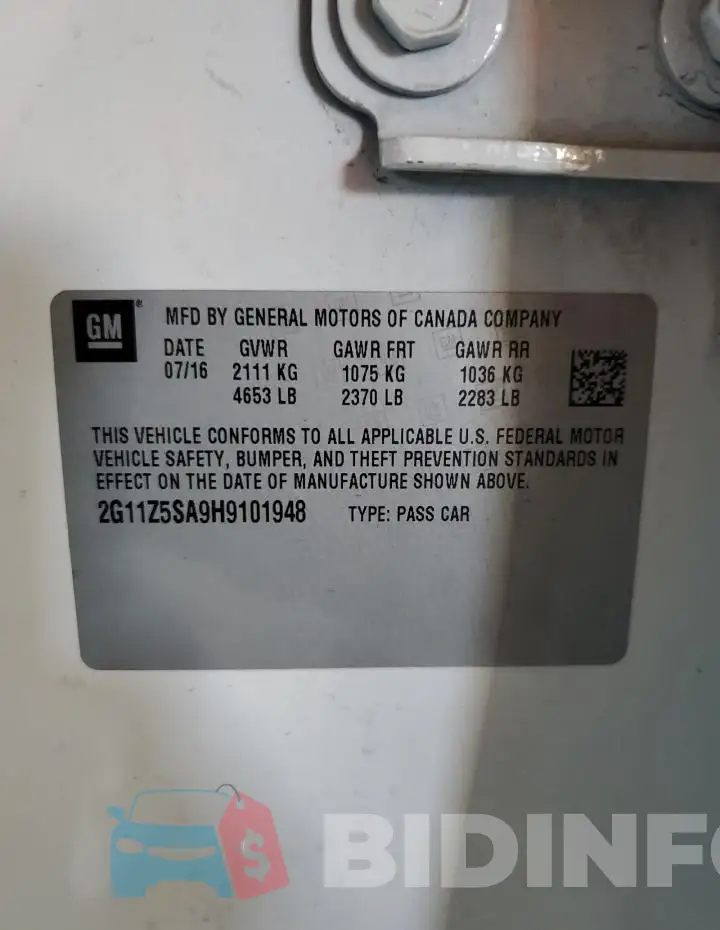 2G11Z5SA9H9101948 Photo# 13