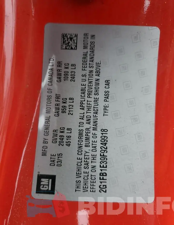 2G1FB1E39F9249918 Photo# 13