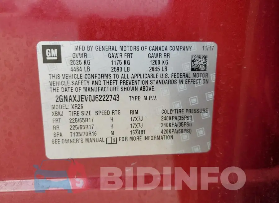 2GNAXJEV0J6222743 Photo# 12