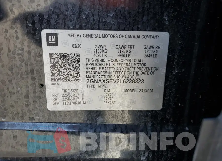 2GNAXSEV2L6238323 Photo# 14